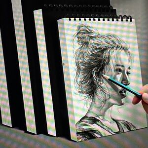 ❣️5|$25❣️Spiral-Bound Sketchbook with Black and White Cover 5.82” 30 pages